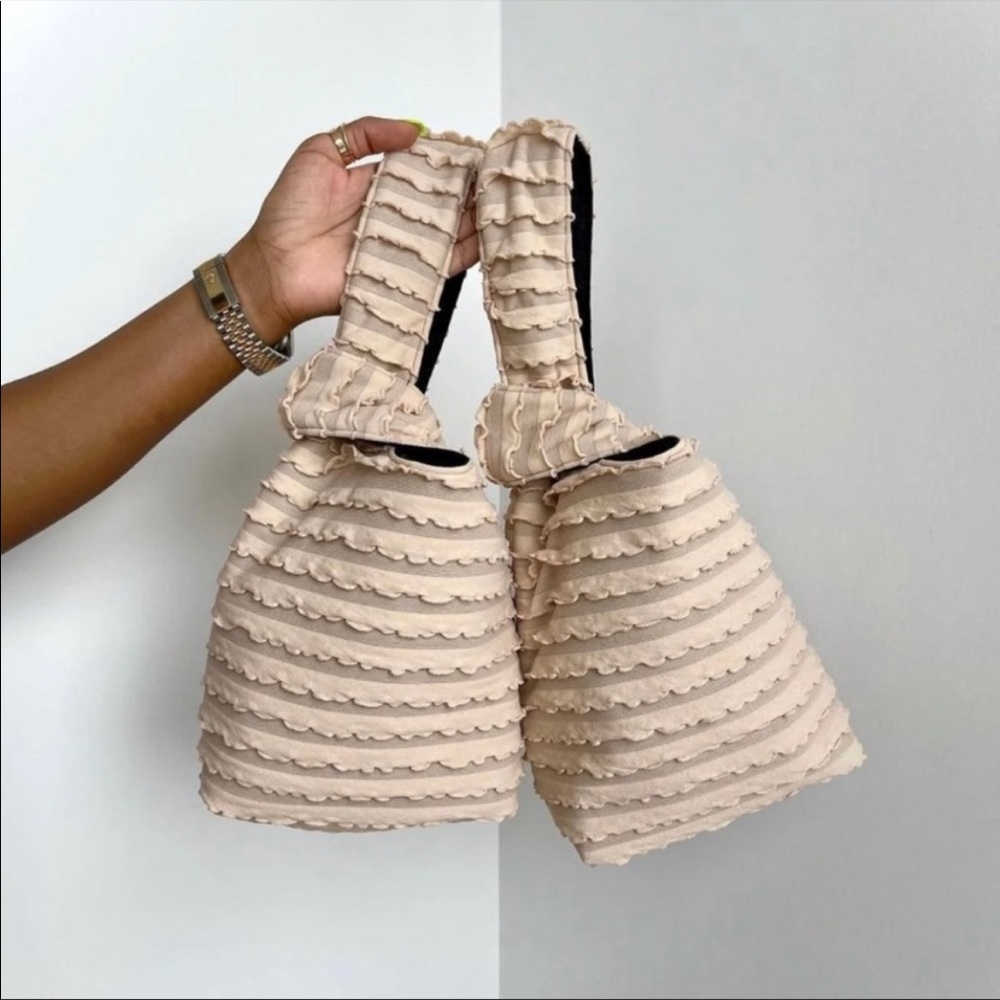 Gently Used Yaito Cream Yvette Bag w/ Ruffles